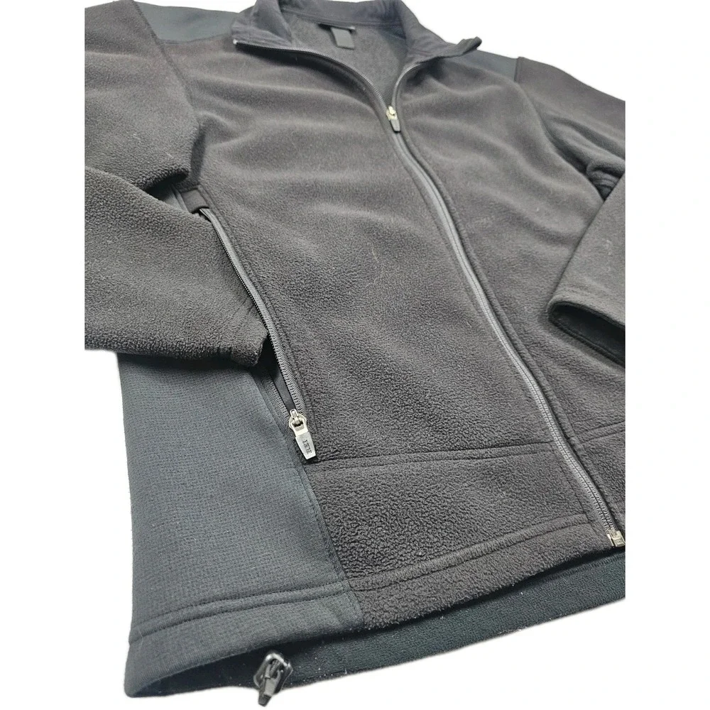 REI Jacket Mens L Fleece Black Polartec Long Sleeve Full Zip Pockets Two Tone